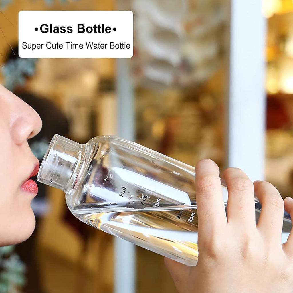 500ml Water Bottle With Time Marker Large Capacity Sports Water Bottle Plastic Clear Milk Juice Bottle Birthday Gift