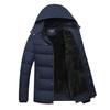 Winter Casual Solid Fleece Jackets Men Hooded Thick Warn Overcoat