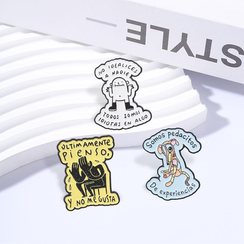 Xiaomi NO IDEALICES A NADIE TODOS SOMOS IDIOTAS EN ALGO Enamel Pin Funny Spanish Emotional Awareness Brooch Lapel Bag Badge Jewelry Pin