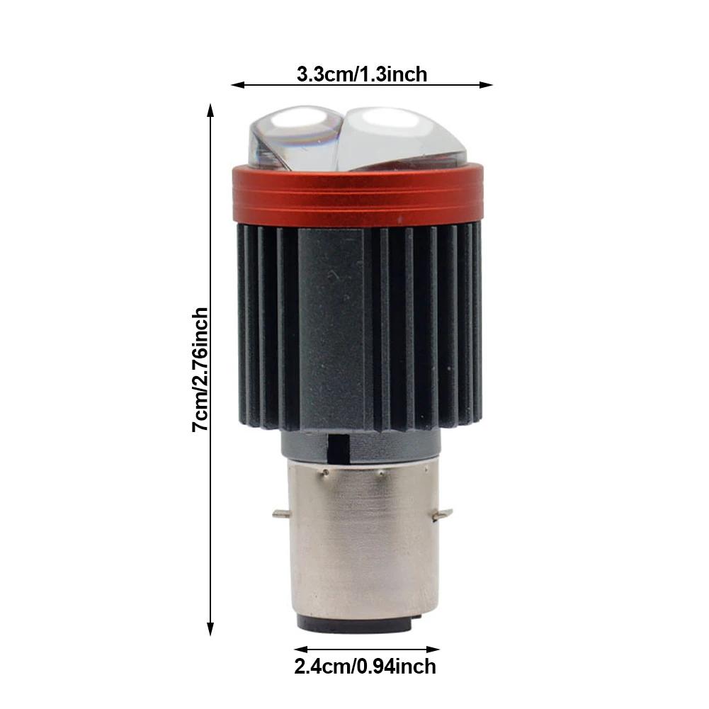Светодиодная фара BA20D для мотоцикла, двухлинзовая проекторная фара, лампа-прожектор для скутера и мотоцикла, ДХО, лампы ближнего/дальнего света для электровелосипеда, квадроцикла