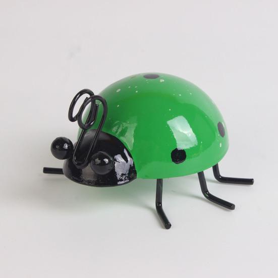 Металлическое украшение для сада в виде божьей коровки, настенный декор, скульптура божьей коровки, расписанная вручную фигурка божьей коровки для забора, дерева, крыльца, дома, патио