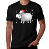 Cute Hippo For Christmas Hippopotamus T-Shirt Man T Shirt Designer Cotton T Shirts High Quality Man T Shirt Graphic T-Shirt