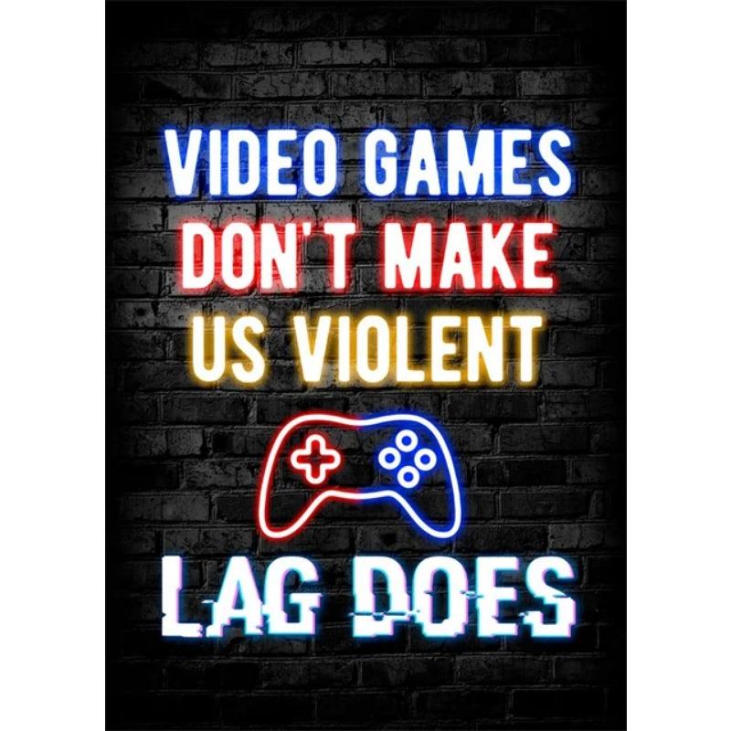 Игровой неоновый холст плакат еда сон игра повтор декор комнаты геймера киберспорт спальня искусство домашний декор подарок живопись настенный декор