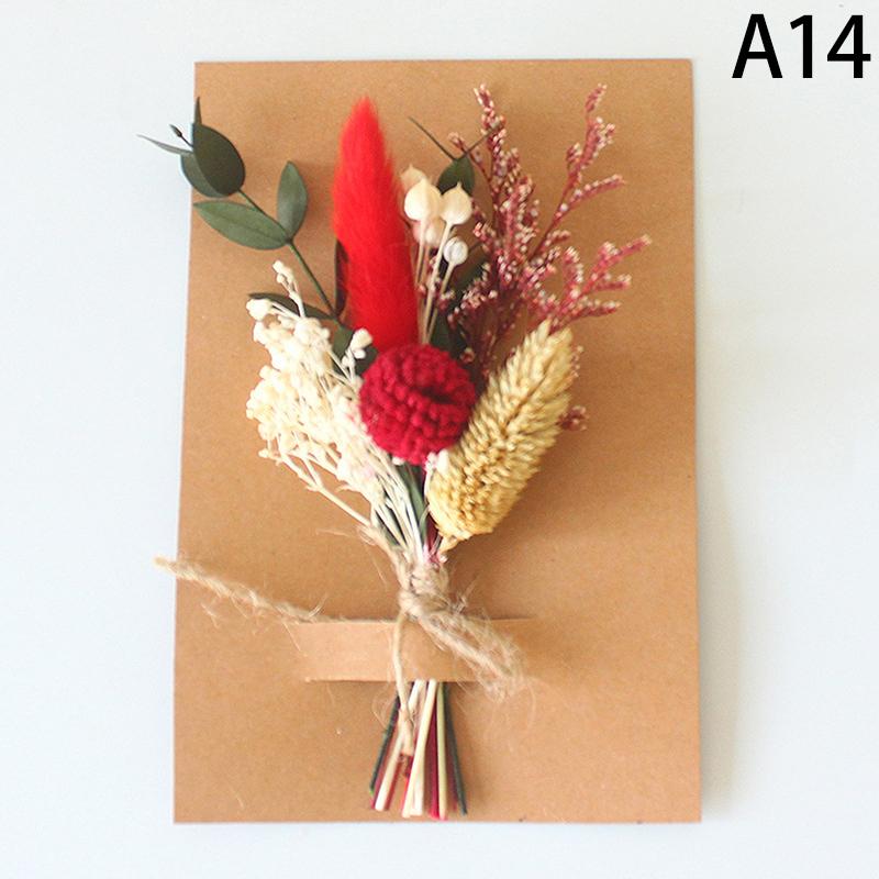 1 шт. Мини-букет из натуральных сухих цветов, бутоньерки для подружек невесты, рождественский свадебный декор, День святого Валентина, цветочные материалы своими руками