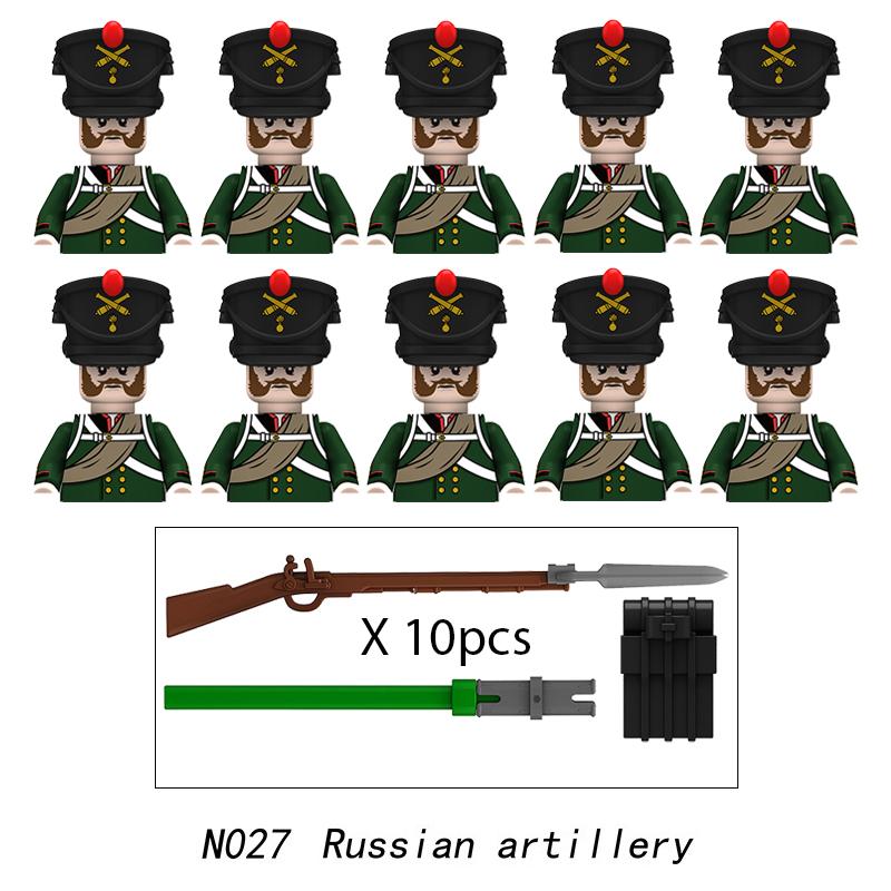 10 шт. Наполеоновские войны военные солдаты строительные блоки мини фигурки WW2 французские британские винтовки фузилеров оружие игрушки для детей