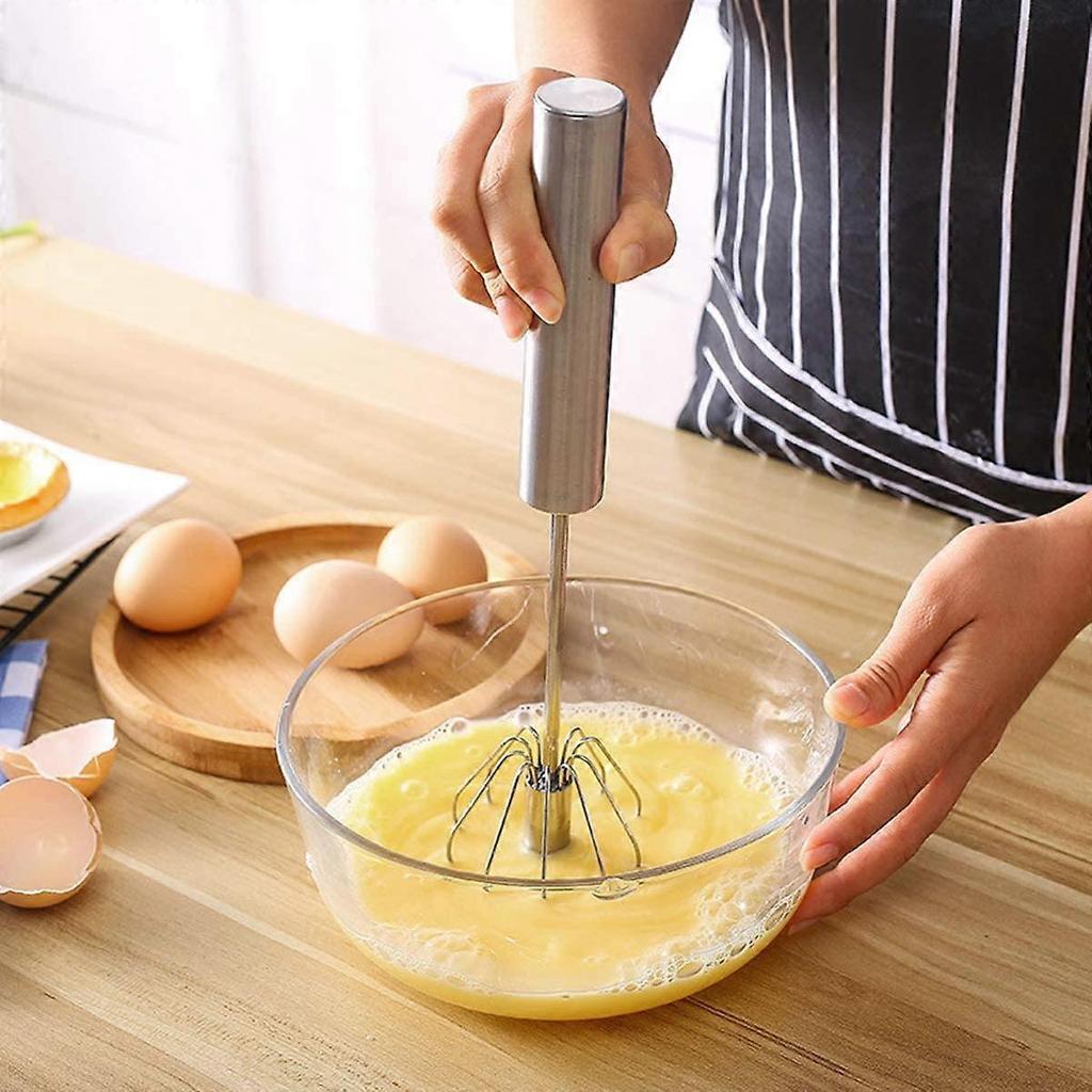 2 Pcs -mixer Semi-automatic Egg Beater Whisk Blender Eggs Tool Handheld Stainless Steel