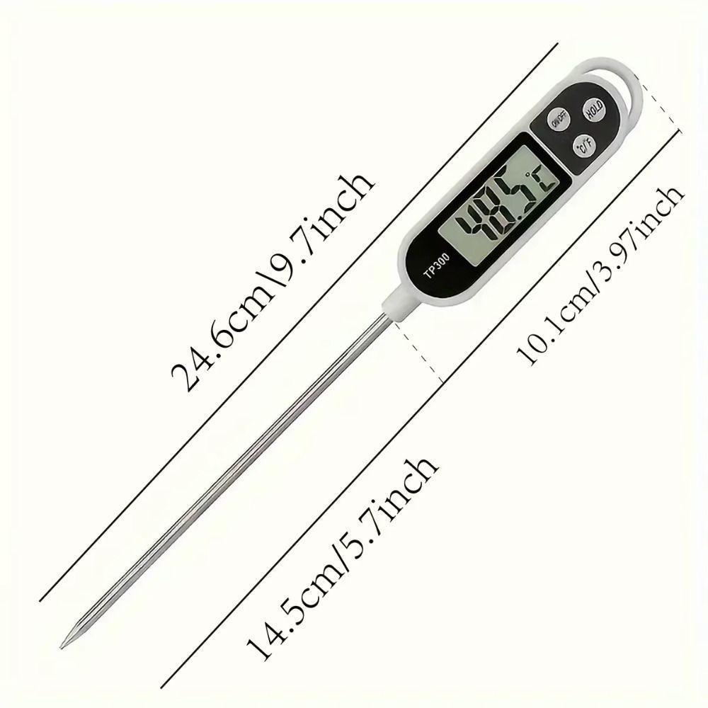 Electronic Display Digital Food Thermometer Stainless Steel Long Probe Food Probe Meat