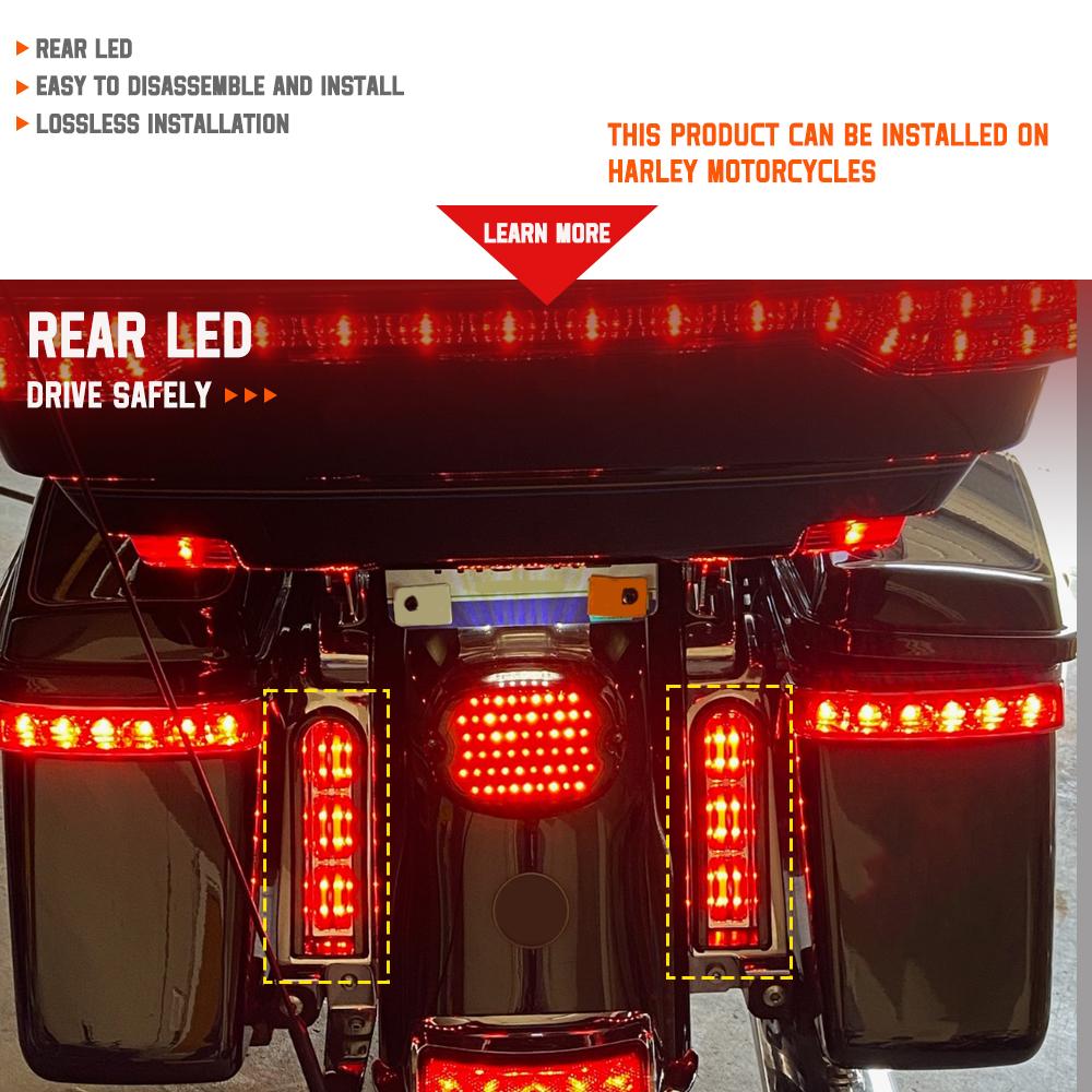 Для Harley Touring Road King Road Glide Electra 2014-2022 Черный хромированный кофр Accent Filler Insert Support LED Light