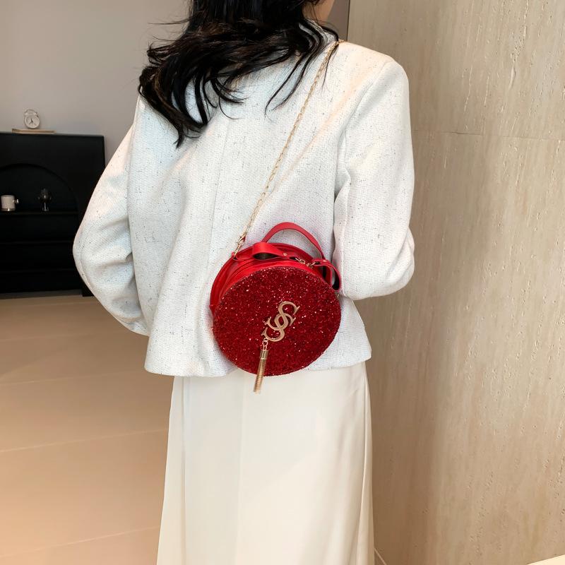 Модная сумка, модная сумка через плечо, простая повседневная женская сумка 2024 года, летняя новая ретро-повседневная маленькая круглая сумка