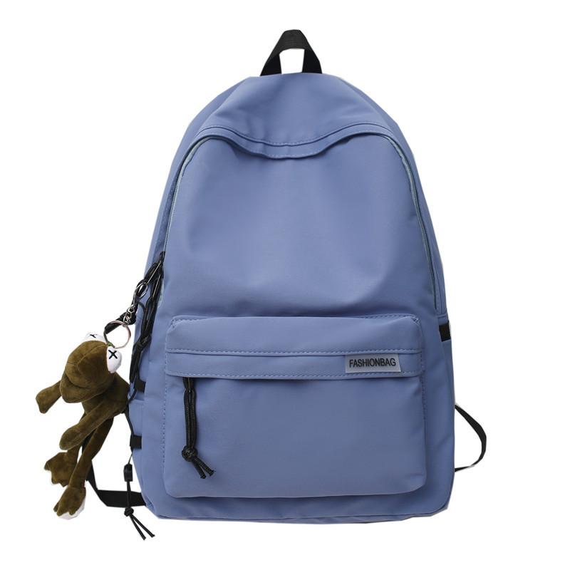 Schoolbag Backpack Wholesale Couple Simple ins Solid Color Large Capacity Backpack Casual Wind College Student School Bag
