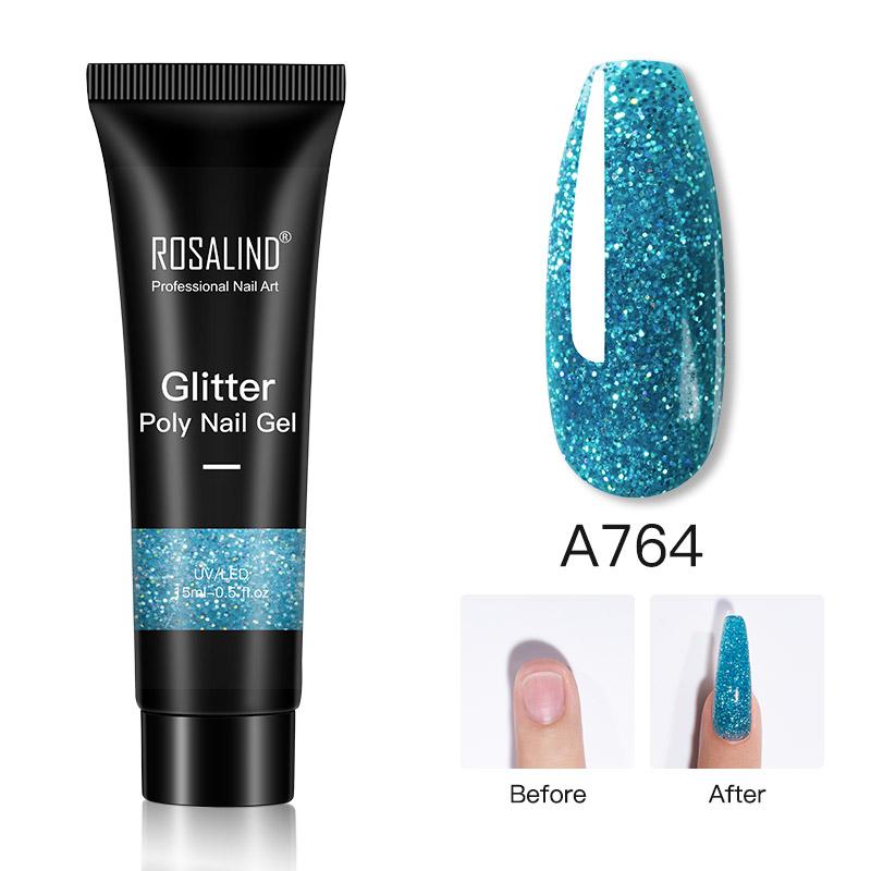 ROSALIND 15 мл блестящий УФ-гель для наращивания ногтей лак для ногтей быстрое наращивание полигель для ногтей для дизайна ногтей