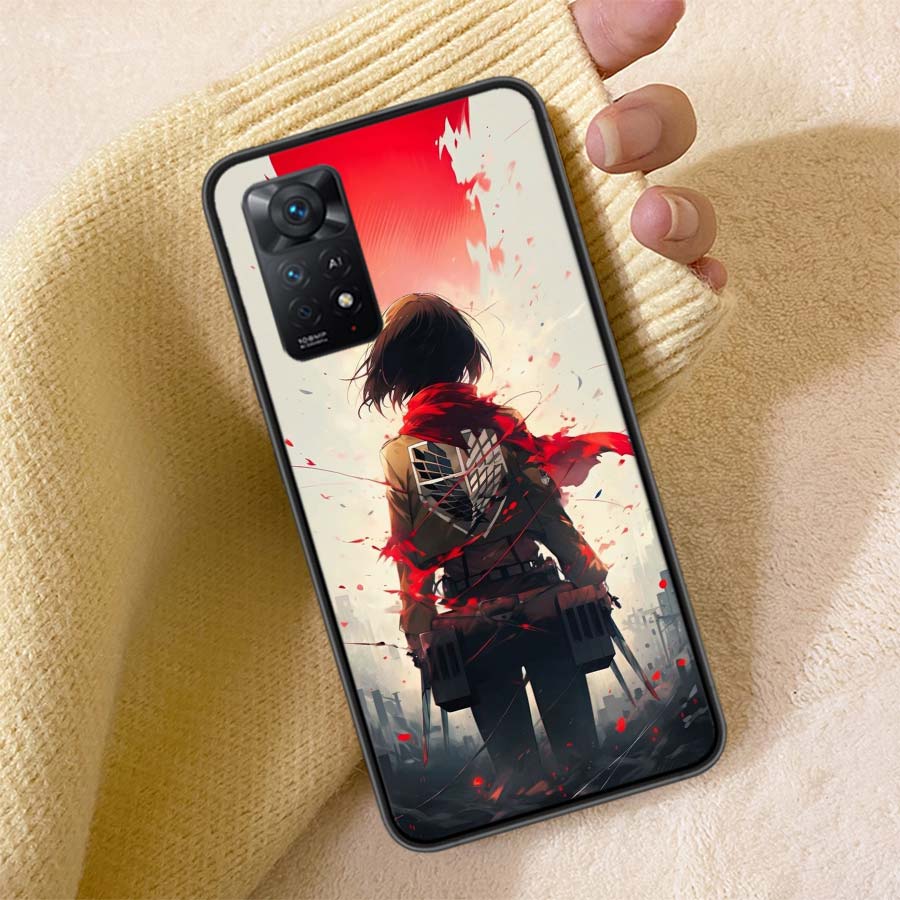 Чехол для телефона с персонажем МИКАСА Для Redmi Note 13 14 15 Pro Plus 12 13C 12C 15C 9 10 10C 9T 9C 9A ТПУ Мягкий чехол Прозрачные чехлы для мобильных телефонов Sh