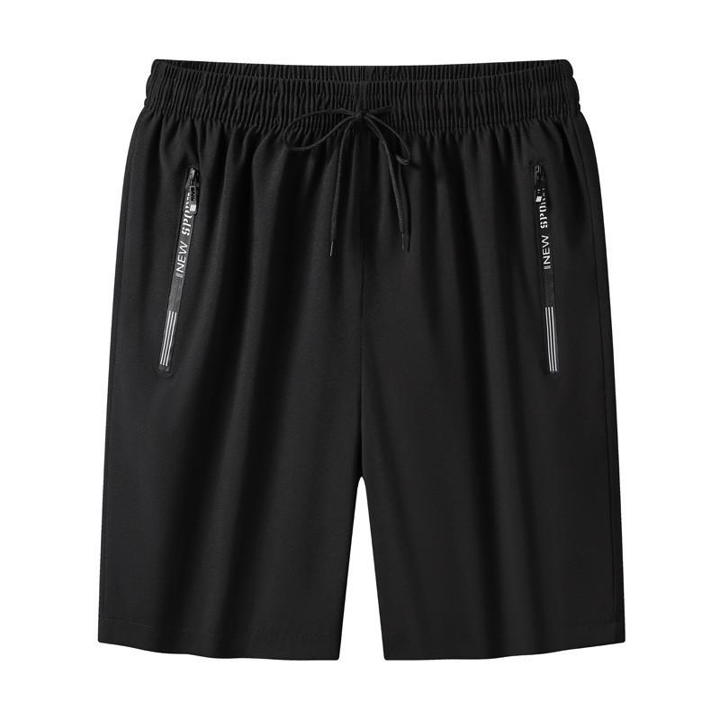 Summer Quick Drying Ice Silk Sports Casual Five Quarter Pants Plus Size Beach Men’s Shorts
