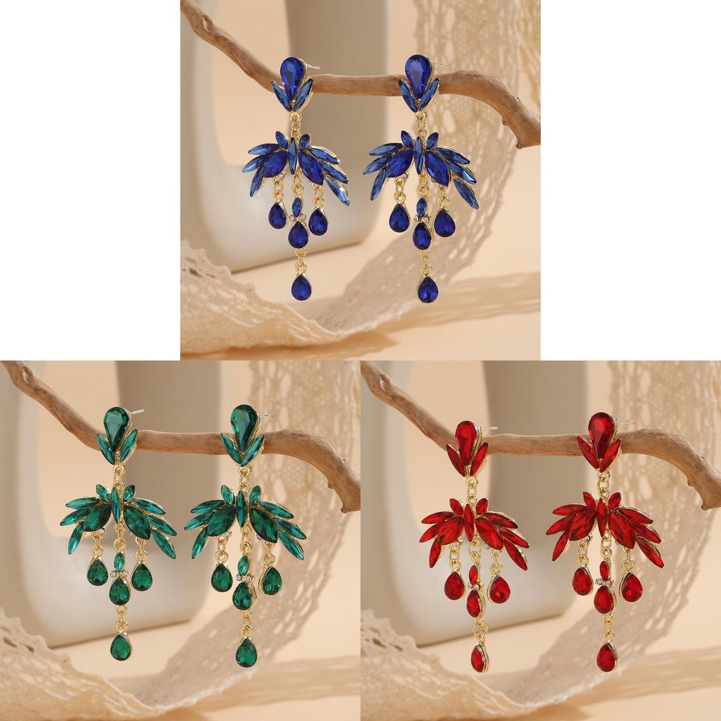 Art Nouveau Leaf Drop Earrings With Cubic Zirconia For Elegant Evening Wear