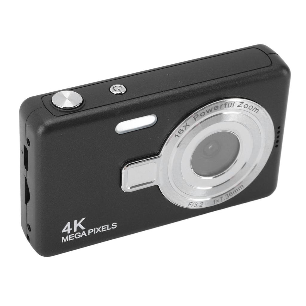 12MP 1080P Digital Camera with 2.4in TFT Screen, 16X Zoom, Autofocus, Pocket Digital Camera for Students, Vlogging, and Travel (Black)
