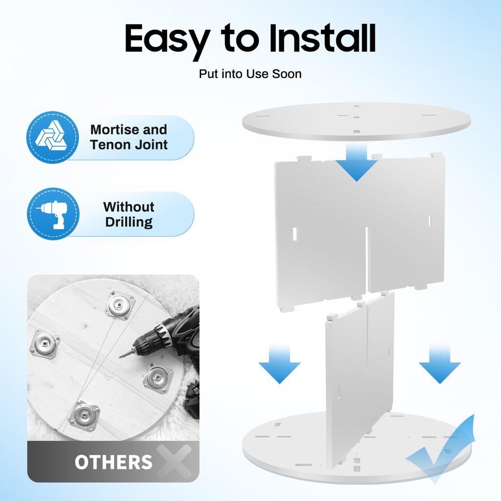 4-ярусная вращающаяся книжная полка, вращающийся на 360 градусов книжный шкаф, детский органайзер для хранения книг, игрушек, современная белая ПВХ отдельно стоящая полка