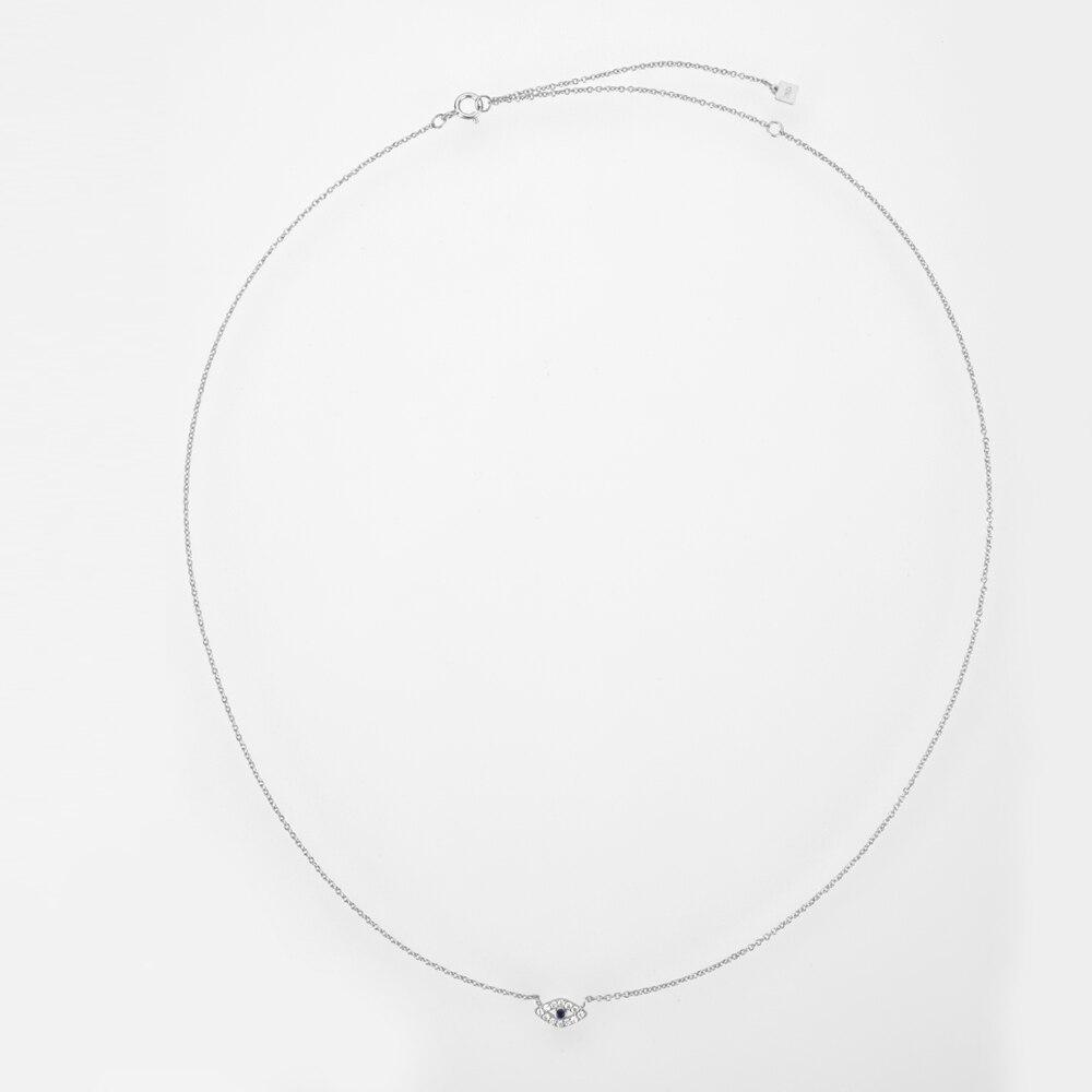 Зимнее ожерелье с подвеской Locky Eye из стерлингового серебра 925 пробы с синим фианитом и длинной цепочкой, роскошные ювелирные изделия с кристаллами, модные ювелирные изделия