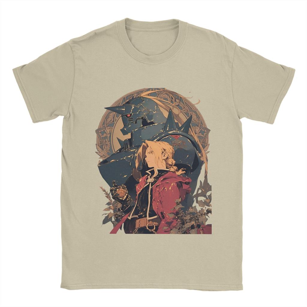 Футболка «Стальной алхимик» мужская 100% хлопок модная футболка с круглым вырезом футболки с коротким рукавом топы идея для подарка