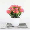 Plastic Daisy Round Bonsai Sunflower Pot Artificial Flowers With Vase Set Home Decor Wedding Decoration Potted Plants