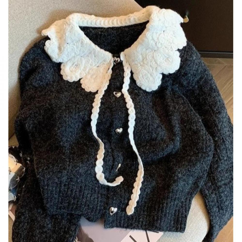 Rellawear Women S Mongle Neck Collar Knit Cardigan
