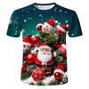 Children's T-shirt Santa Claus Christmas 3D Print Short Sleeve T-Shirt for Boys Girls Kids Clothes for Holiday Celebration