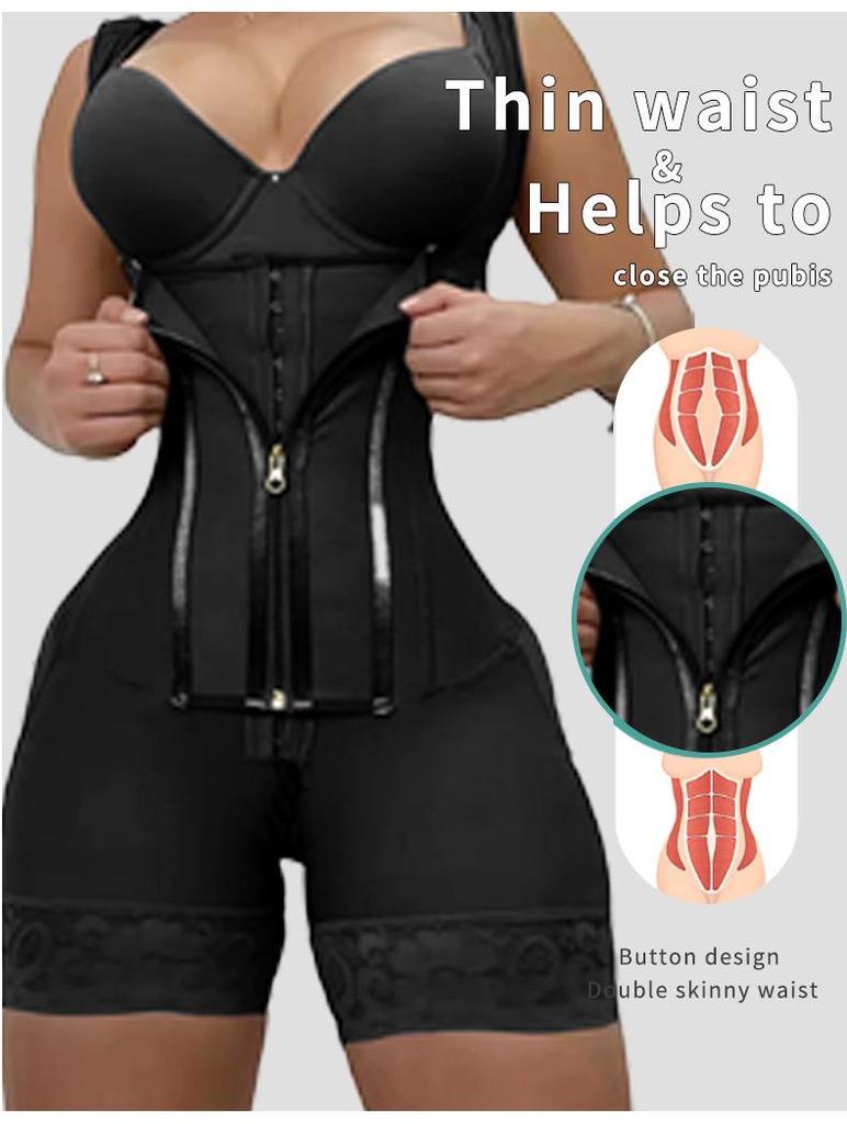 European & American Mesh Abdomen Control Bodysuit - Adjustable Postpartum Shaping Cincher for Women