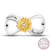 New In Copper Sunflower Eternal Beads Charms Pendant Jewellery Fit Original Bracelet For Women Diy Gift