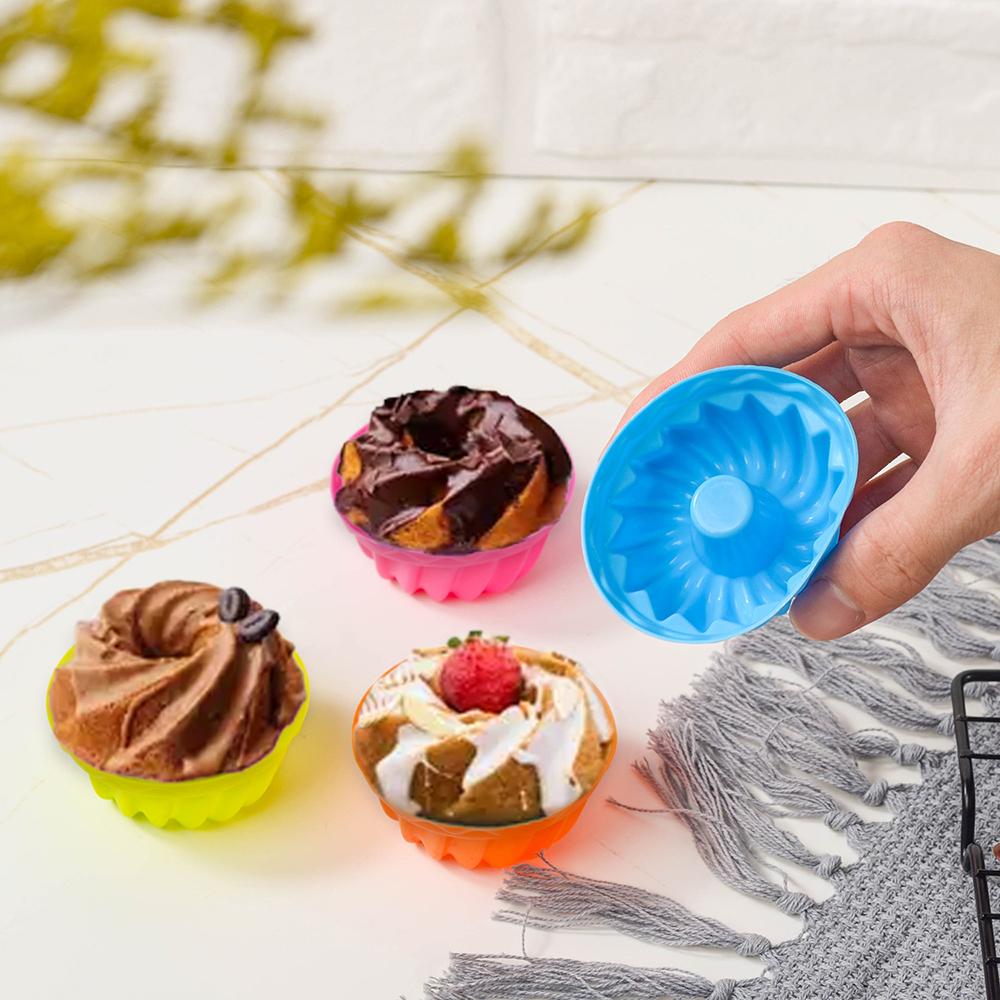 6 ШТ. Силиконовая форма для выпечки тортов, высокотемпературная и легко извлекаемая форма для торта, маленькая спиральная форма для шифонового торта, угощения на Хэллоуин