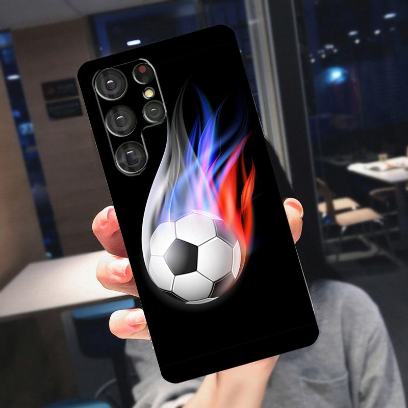Чехол для телефона Samsung Galaxy с рисунком Огненный Футбольный Мяч Для Samsung Galaxy S25 S24 S21 S22 S23 Ultra S9 S10 Plus S24 FE S21 FE