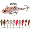 10PCS Far Throw Bait VIB Submerged Trembling Swimming Vibration Simulation Hard Bait 4.5cm/4g