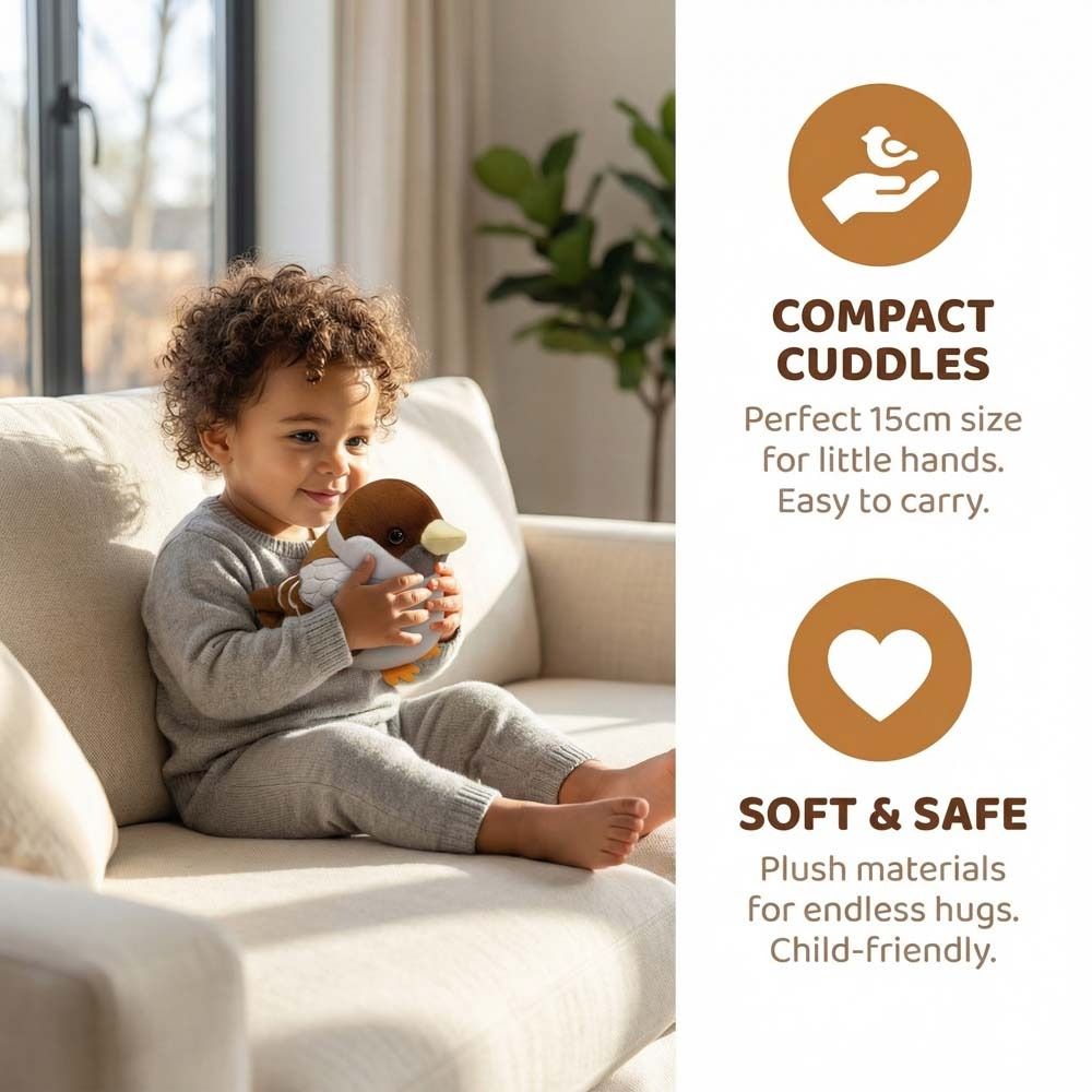 Realistic Soft Stuffed Bird Doll Chubby Round Simulation Sparrow Doll Office Companion