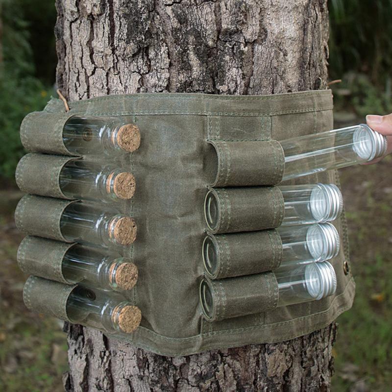 Portable Spice Bag Canvas Seasoning Storage Bag Organizer Seasoning Bottle Holder For Outdoor