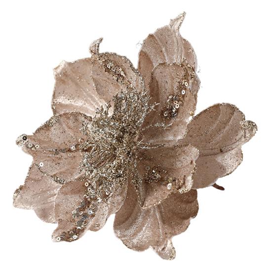 Блестящий искусственный цветок, украшение для рождественской елки, яркий цвет, реалистичный вид, легко повесить, искусственный цветок, украшение для праздничной вечеринки