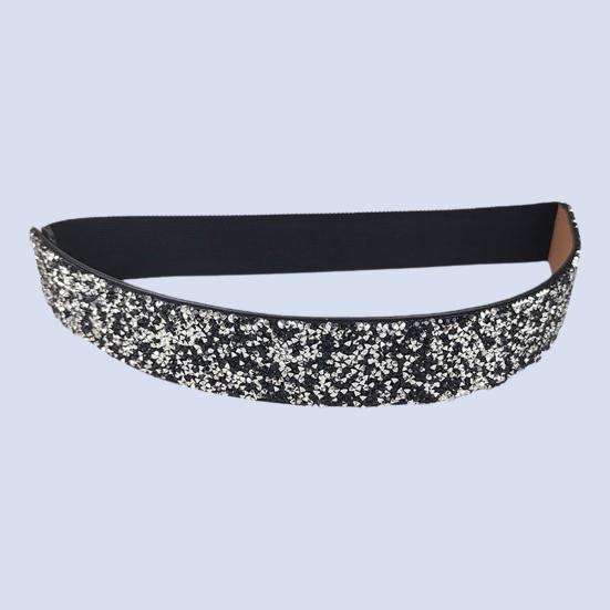 Женский ремень, регулируемая эластичная лента, блестящие стразы, широкая противоскользящая одежда, подходящая нескользящая узкая талия, платье, пояс, аксессуар для одежды