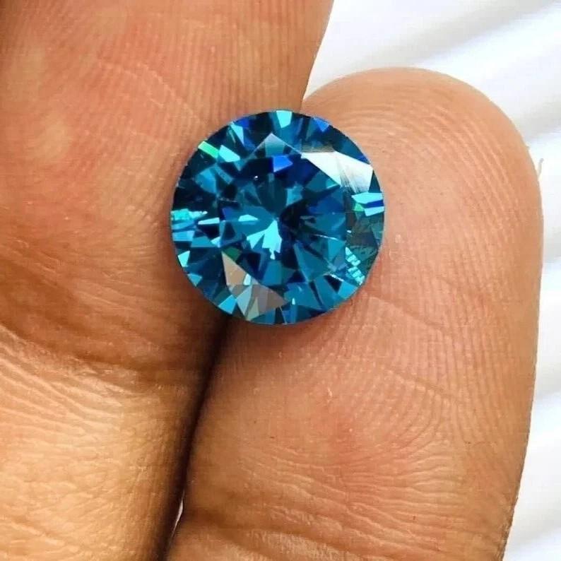 AAA+ Loose Gemstone Round Cut Blue Color D Grade VVS1 6x6MM 5PCS Lot