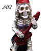 Skeleton Dwarf Band Figurines Halloween Gnome Musician Resin Figurine, Hand-Painted Gothic Statue with Guitar Collectible Musical Statues Saxophone,