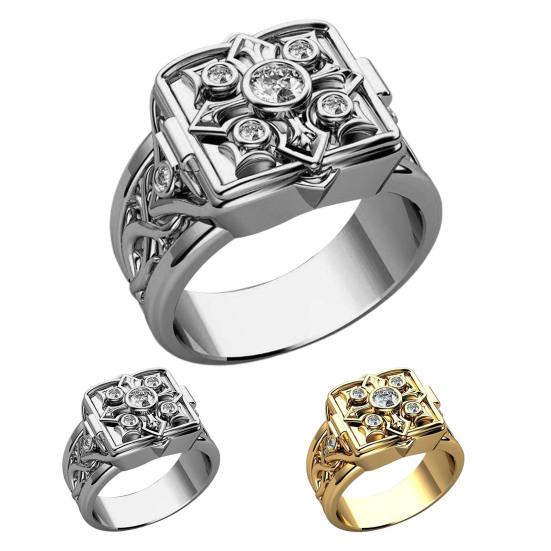 Мужское кольцо в форме коробки с крышкой, ювелирные изделия, геометрические шлепанцы, кольцо на палец, подарки на день рождения