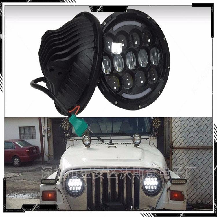 78 Вт светодиодная 7-дюймовая фара для Jeep Wrangler и Harley Davidson Street Glide