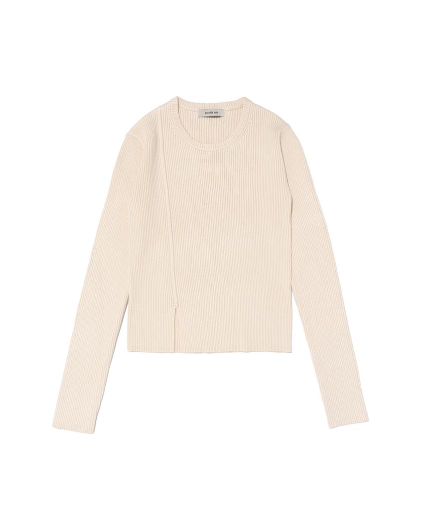 ROIDESROIS Scarf Set Round Neck Ribbed Knit (Ivory)