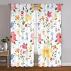 2pcs, Minimalist Curtains Vibrant Colorful Flowers Versatile Polyester (without Rod) Decorations For Home Perfect for Bedroom &