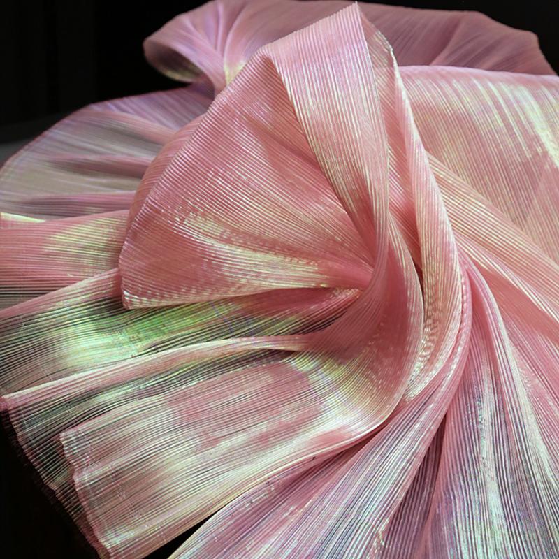 Organza Mermaid Pleated Fabric Ruffled Tull Wedding Photography Background Stage Decoration for Costume Party Dress Sewing Craft