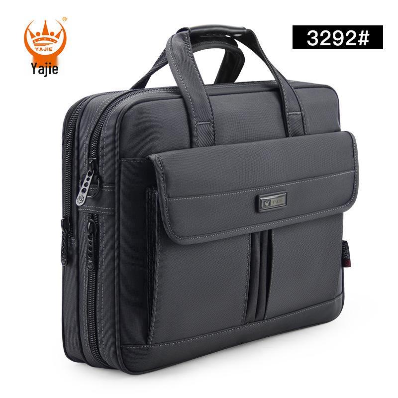 Мужской деловой портфель большой вместимости: Износостойкая компьютерная сумка через плечо из ткани Оксфорд