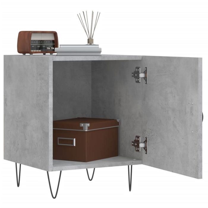Maison Exclusive - Tables de chevet 2 pcs gris béton 40x40x50 cm bois d’ingénierie