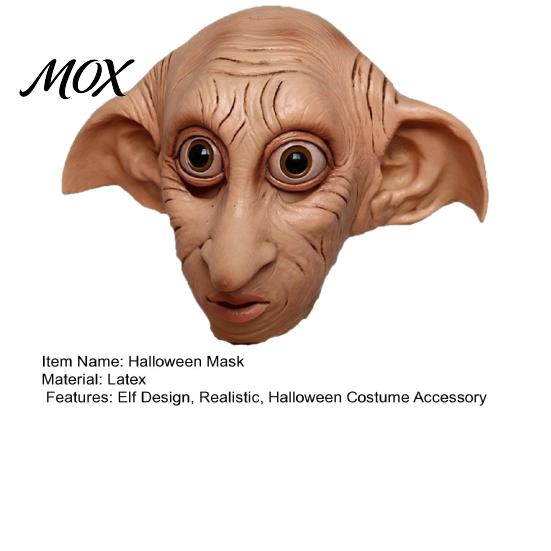Elf Face Mask Halloween Full Head Mask, Movie Character Cosplay Latex Realistic Masquerade for Costume Party Role Play Props Headgear