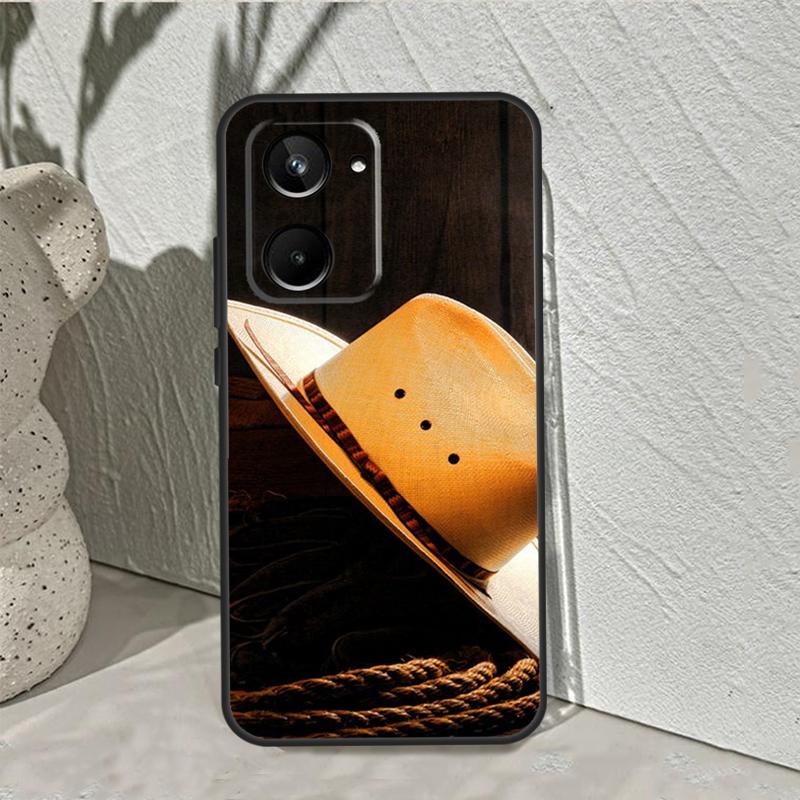 Cowboy Cowgirl Boots Hat For Realme 15 14 10 11 12 13 Pro Plus C65 C67 C75 C63 C61 C55 C51 C53 C35 GT6 GT7 Pro Case