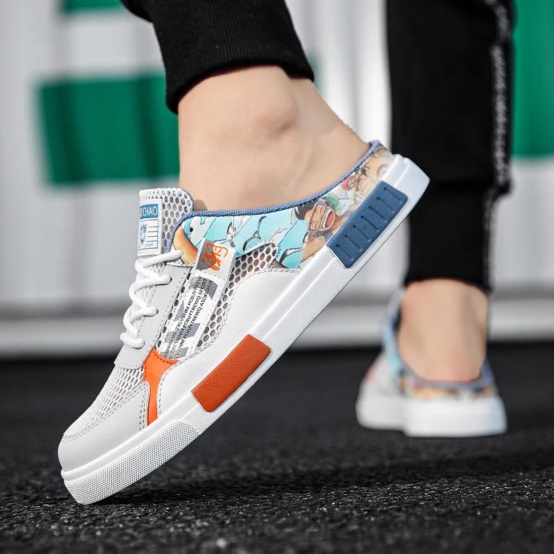 Fashion Big Size 47 Luxury Men Half Slippers Sandals Comfortable Casual Shoes Men Fashion Sneakers Anime Men Slippers Slides Footwear