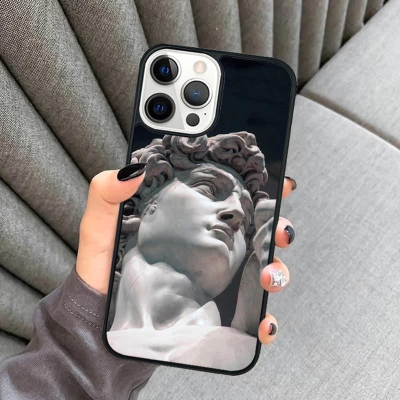 Чехол для телефона Statue Vaporwave Glitch Art для iPhone 16 15 13 14 Pro Max 11 12 Mini Plus 2022 XR XS MAX Cover coque