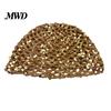 Lightweight Breathable Headwear Fishnet Hat for Women, Mesh Knitting with Hollow Elastic Fit Sequin Design, Hand-Woven Daily Wear Retro Style