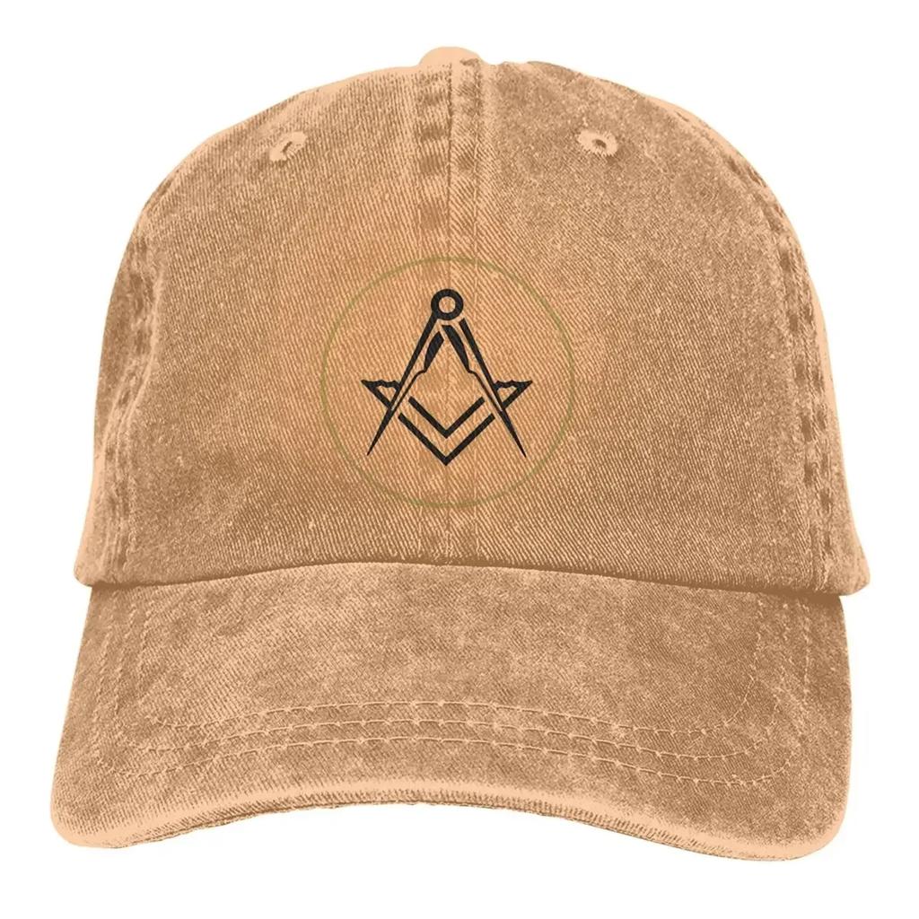 Black Gold Baseball Caps Peaked Cap Freemason Gold Square Compass Sun Shade Cowboy Hats for Men Trucker Dad Hat