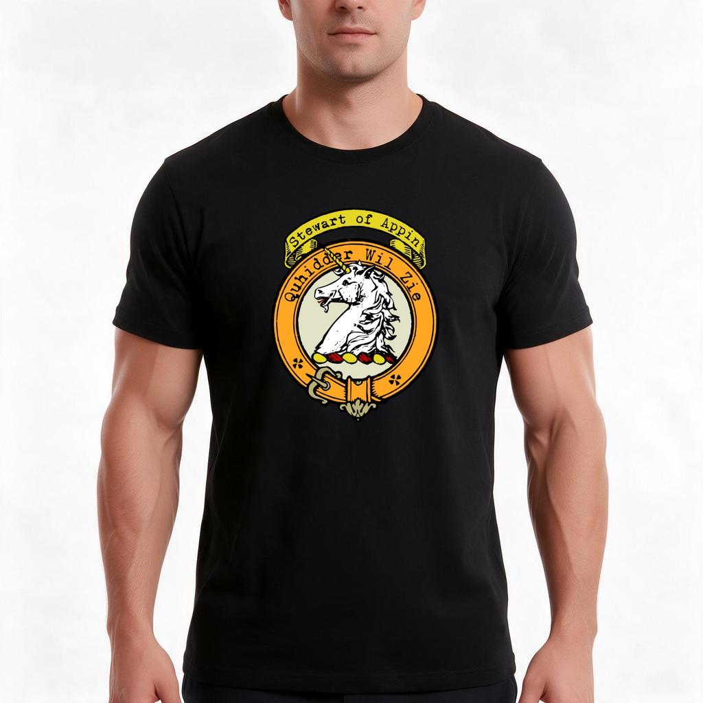 Stewart Of Appin Clan Surname Crest Tshirt Summer Casual Cotton Tee Oversized Streetwear Tops Vintage Graphic Print